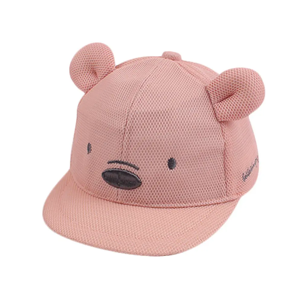 Bear Mesh Baby Infant Sun Baseball Hat Toddler Kids Boys Girls Summer Cool Caps Adjustable Size Cotton Absorbent Tape 2019 New Style (3)