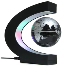 New Creative LED Lamp C Shape Levitation Floating Globe World Map Colorful LED Lights for Desk Decoration Birthday Gift world globe map table desk lamp led night light kids gift educational interactive astronomy geographic map led earth lighting