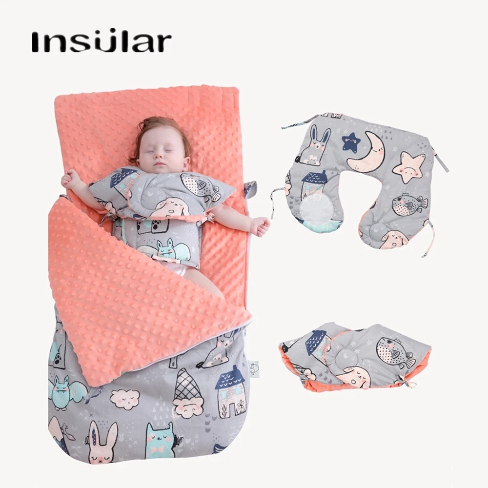 INSULAR Thicken Baby Sleeping Bag Multi function Cute Sleep Sack Neck