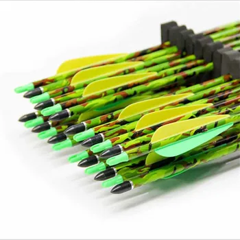 

6/12 / 24PCS Winding 300 Diameter 7.6 Black and Camouflage Pure Carbon Arrow Replaceable Arrow for Composite Recurve Hunting