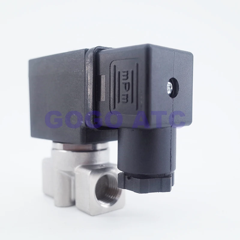 GOGO 2-ходовой Соленоидный клапан из нержавеющей стали, нормально закрытый порт G1/" 12 В DC отверстие 1 мм/1,5 мм/2 мм/2,5 мм/3 м 0bar пусковой клапан