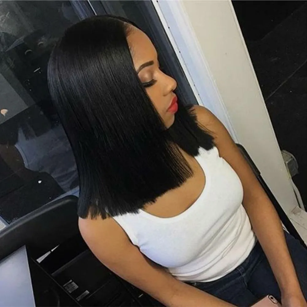 Bob Style Silky Natural Hand Tied Human Fiber Hair Wig Brazilian Virgin Wigs Short Hair Fluffy Head Cover Gift Dropshipping Bob Style Silky Natural Hand Tied Human Fiber Hair Wig Brazilian Virgin Wigs Short Hair Fluffy Head Cover Gift Dropshipping