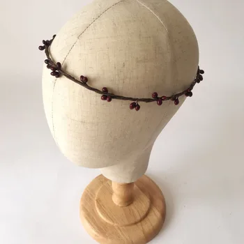 

10 PCS Handmade Rustic Dark wine color Pip Berries Flower Crown Festivals Feminine Whimsical Fresh Cute Christmas Gift