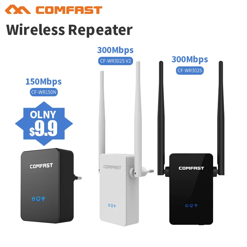300Mbps Wireless WiFi Repeater WiFi Router, Access Point (AP), 2*5dBI Antenna WI FI Signal Boosters Network Amplifier Repeater