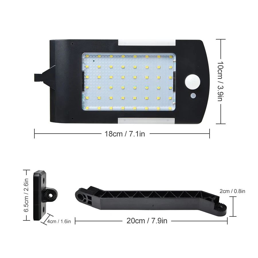 54 светодиодный беспроводной светильник на солнечной батарее с 3 режимами, уличный водонепроницаемый светильник на солнечной батарее, светильник безопасности для дома, стены, улицы, сада