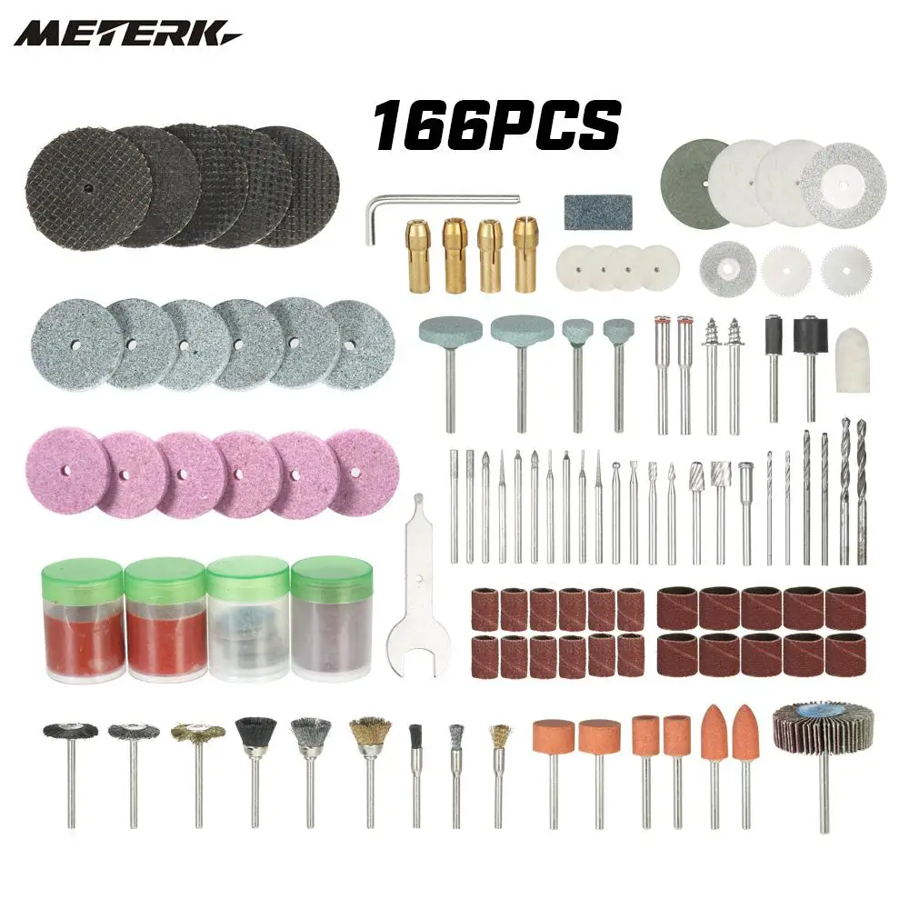 166 шт. 1/8 "хвостовиком роторный инструмент Аксессуары шлифовки, полировки, шлифовки резки аксессуары бит для Dremel мясорубку