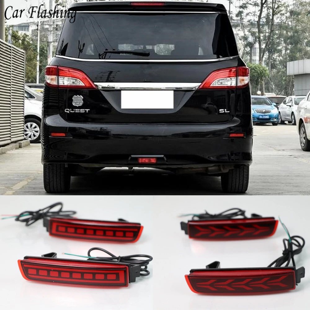 

2PCS Car LED Rear Fog Lamp Brake Light Rear Bumper Decoration Lamp For Nissan Quest 2011 2012 2013 2014 2015 2016 2017 2018