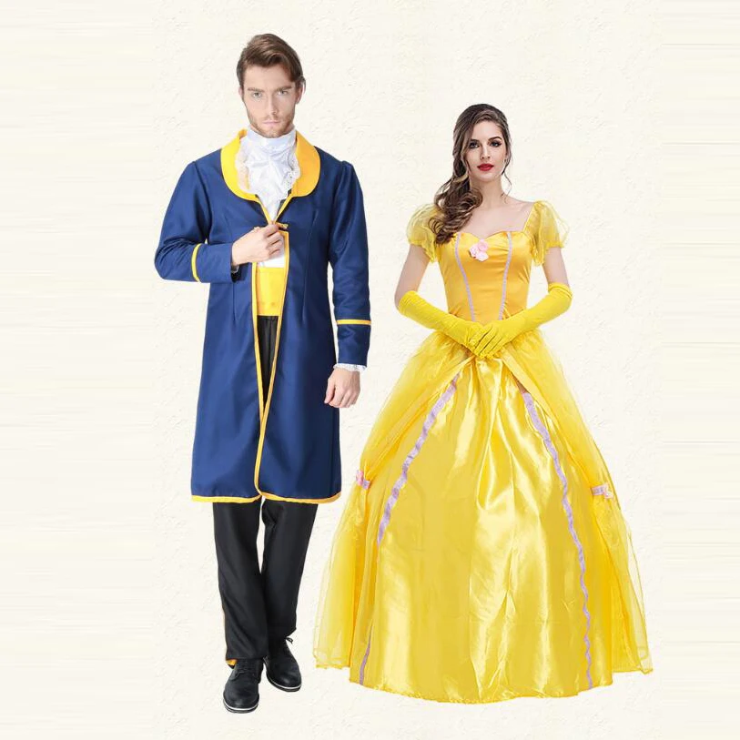 

VASHEJIANG Beauty and The Beast Princess Belle Costume Women Beauty and the Beast Belle Blue Maid Cosplay Halloween Uniform