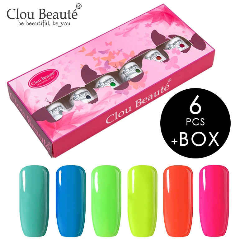 Набор гель лаков clou beaute 6 шт. Подарочная коробка 8 мл Полупостоянный лак для ногтей