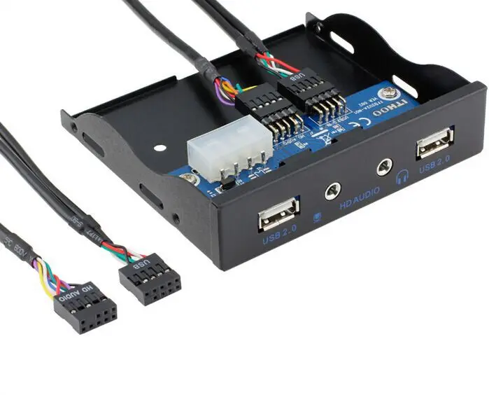 3.5in 2x USB 2.0 Motherboard Floppy Disk Bay Front Panel Bracket Hub