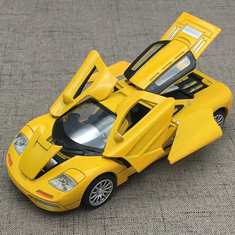

For McLaren Super Racing Car Model Diecast Sound Light Pull Back Six Open Design Auto Speed Wheels 2018 Model Car Toy Collection