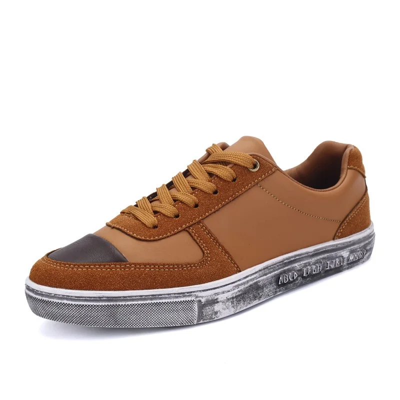 

2017 spring autumn men's fashion casual shoes male black leather shoes low breathable Flat heel shoes high quality grey brown