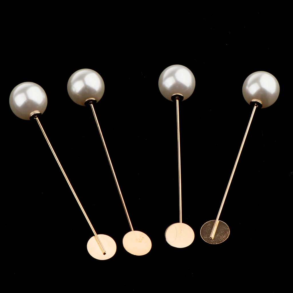 10 Pieces Women Men's Faux Pearl Stick Breastpin Brooch Pin Collar Suit Lapel Pin Stick