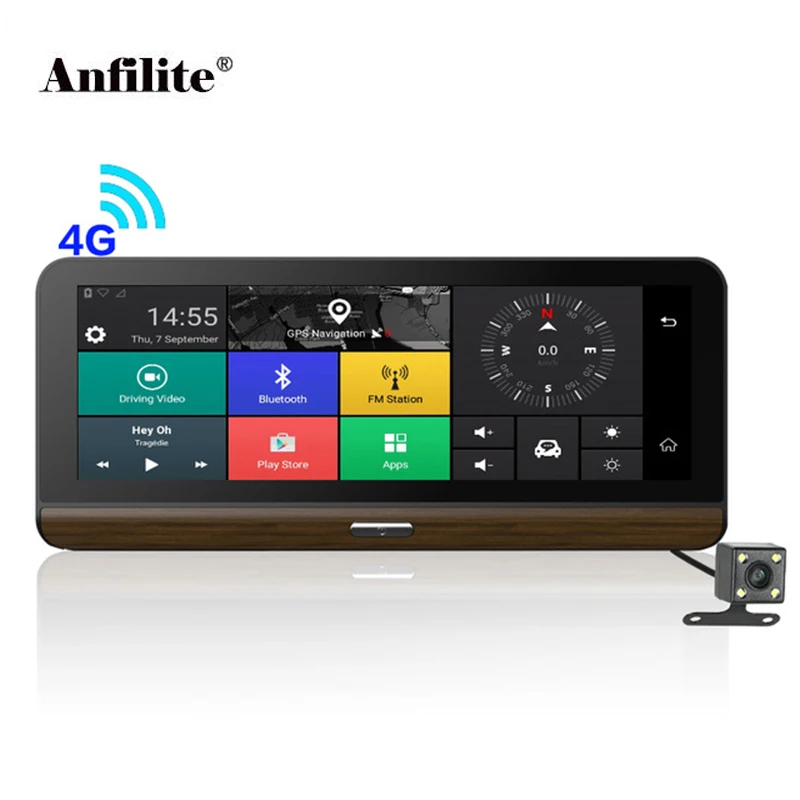 

Anfilite 3G /4G Car DVR Camera Supported plus 7.8 inch Android 5.1 GPS BT Dash Cam Registrar Video Recorder with two cameras