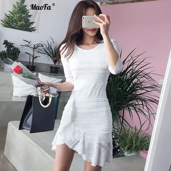 

2018 Party Sexy Night Club Lace Dress Women Elegant Sheath Bodycon Pencil Dresses Office Silm Vestidos Whtie Women Dress