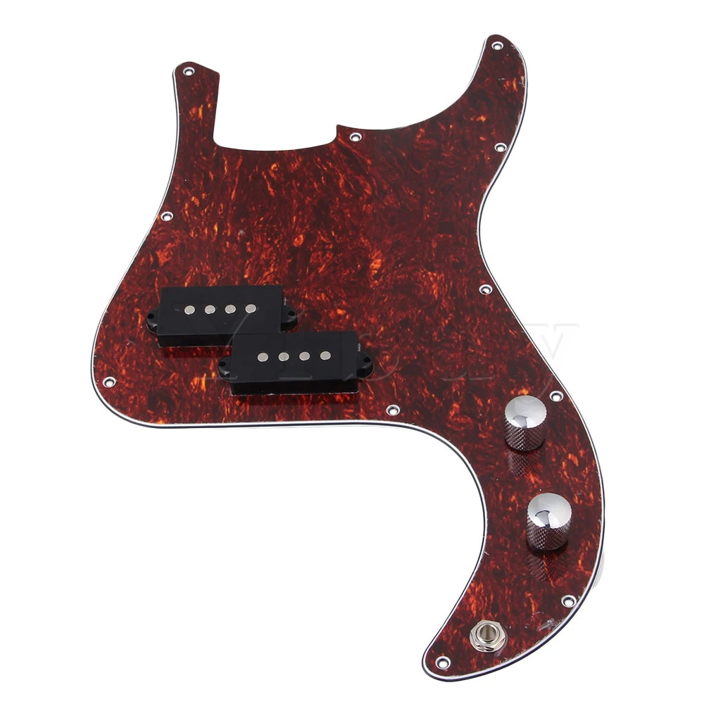 Yibuy Prewired Faux Tortoise Shell Pb Bass Pickguard набор звукоснимателей