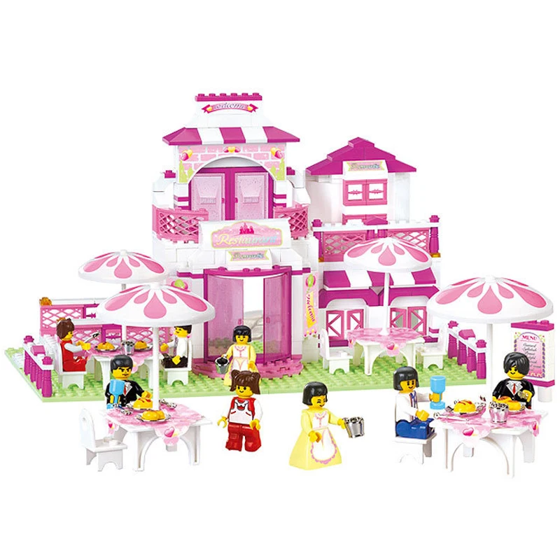 306pcs Building Block Romantic Restaurant Princess Friend Blocks Minifigure Bricks Girl Sets Toy Compatible With font