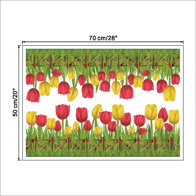 Красный и желтый тюльпан DIY Наклейка на стену домашняя Наклейка на стену s кухонная дверь ванна детская мебель настенная стеклянная наклейка s для спальни