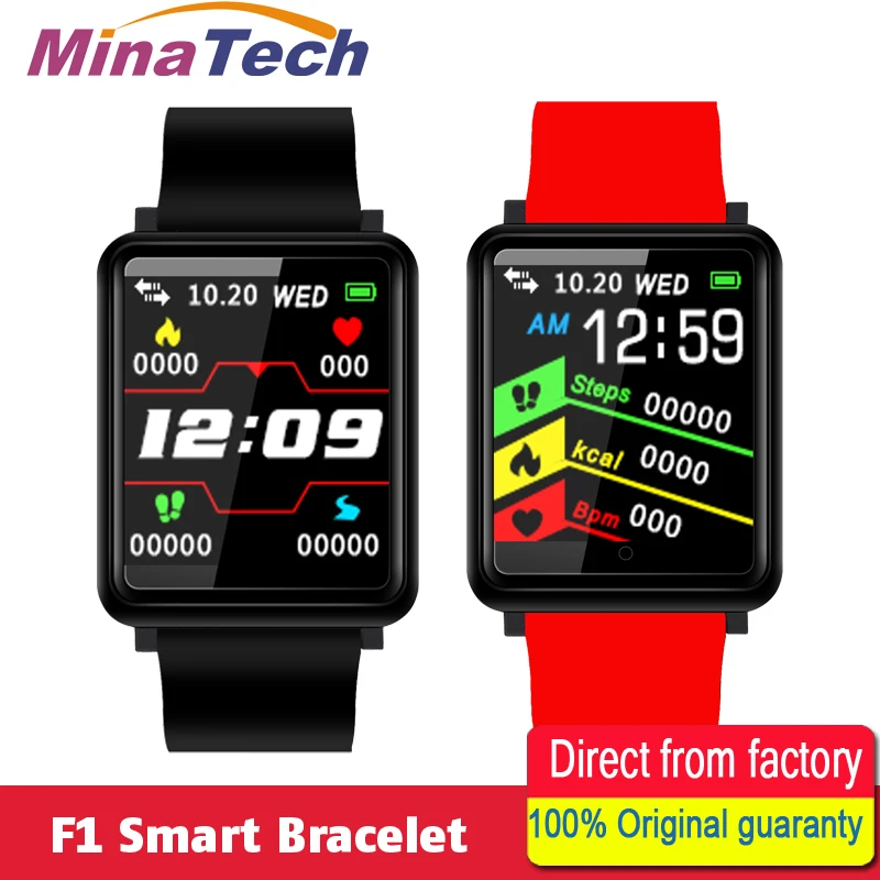 F1, умный Браслет, фитнес-трекер, мужские спортивные Смарт-часы, смарт-браслет, пульсометр, кровяное давление, часы для Android IOS