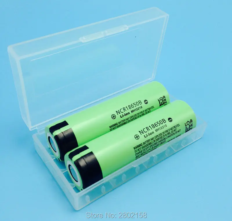 2 шт. NCR18650B 3,7 3400 mAh 18650 перезаряжаемая литиевая батарея для Panasonic+ 18650 Коробка для хранения батарей