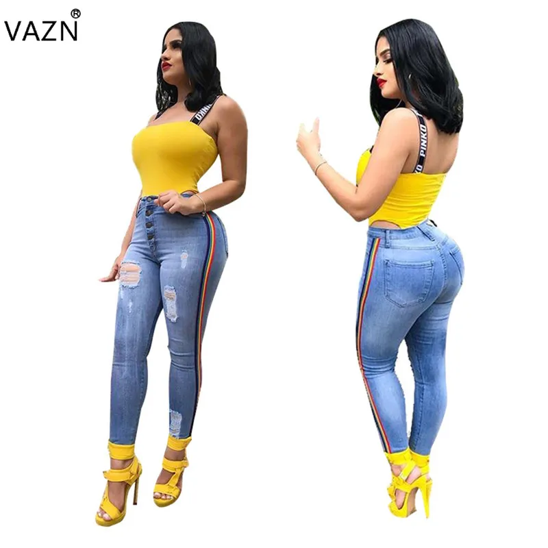 VAZN, Новое поступление, высокая мода, повседневные женские брюки, одноцветные, Джокер, снижение возраста, элегантные, облегающие, джинсовые, длинные, узкие брюки, JLX8902