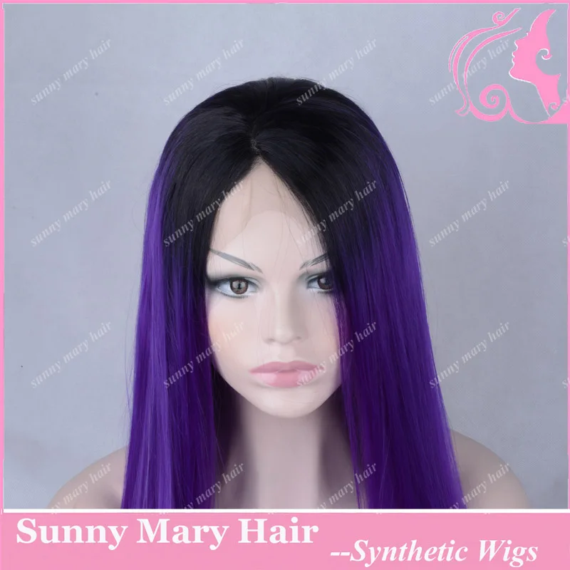 Synthetic Lace Front Wig Katy Perry Pastel Dark Root To Purple