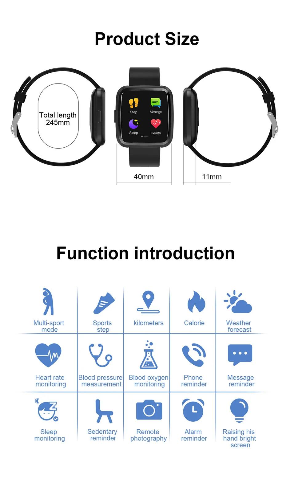 COLMI CY7 PRO Smart watch Full screen touch IP67 waterproof Bluetooth Sport fitness tracker Smartwatch For IOS Android Phone 10