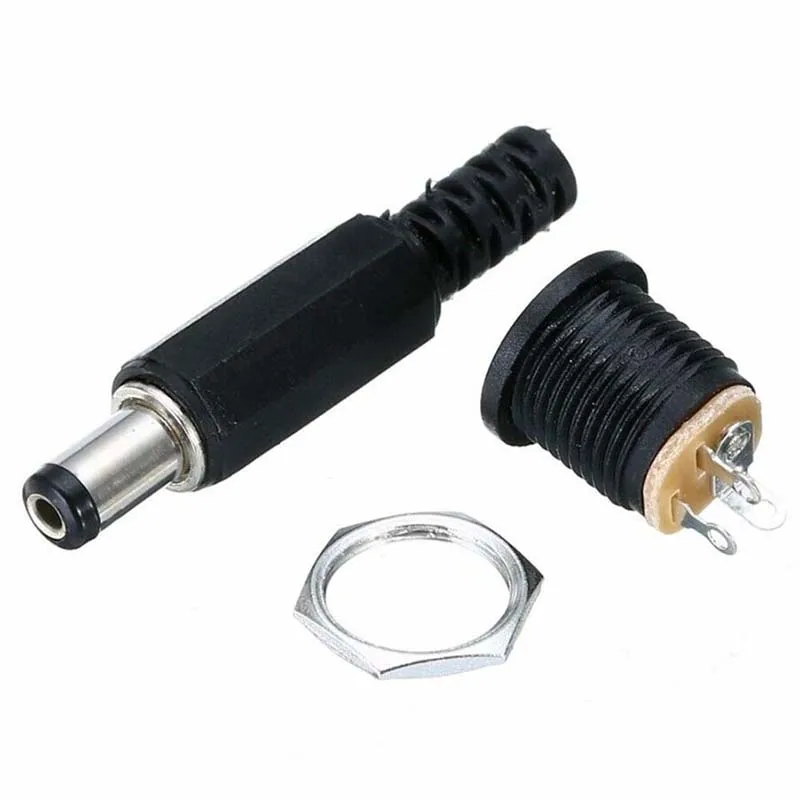 20 шт./компл. 12V 3A Пластик мужской Вилки+ муфтовый стыковочный переводник Панель крепление разъем DC Мощность разъем Электрический поставка Лидер продаж