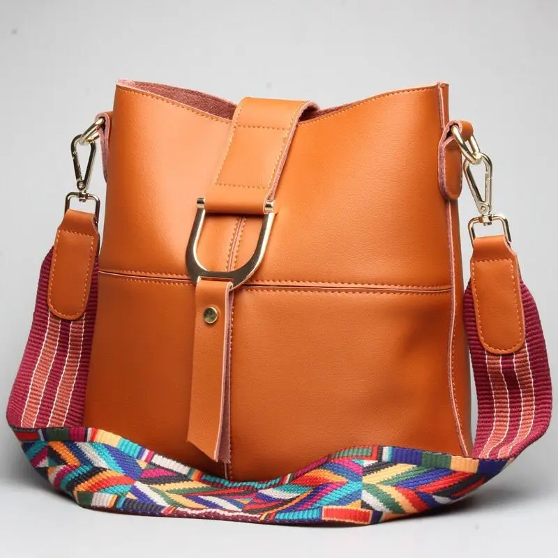 

MCO Women Leather Handbags Genuine Leather Bucket Bag Ladies Crossbody Bag Fashion Luxury Party Shopping Shoulder Bag bolsas
