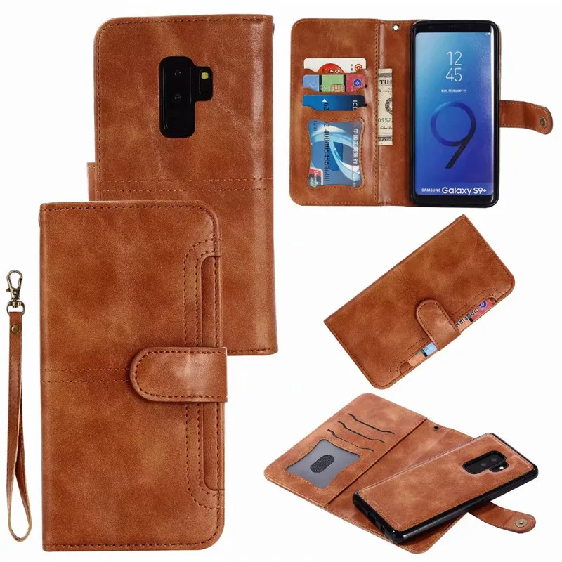 

Luxury 2 in 1 Magnetic Leather Wallet Case for Samsung Galaxy Note 9 Note8 Detachable Business Phone Cover for Galaxy S8 S9 Plus