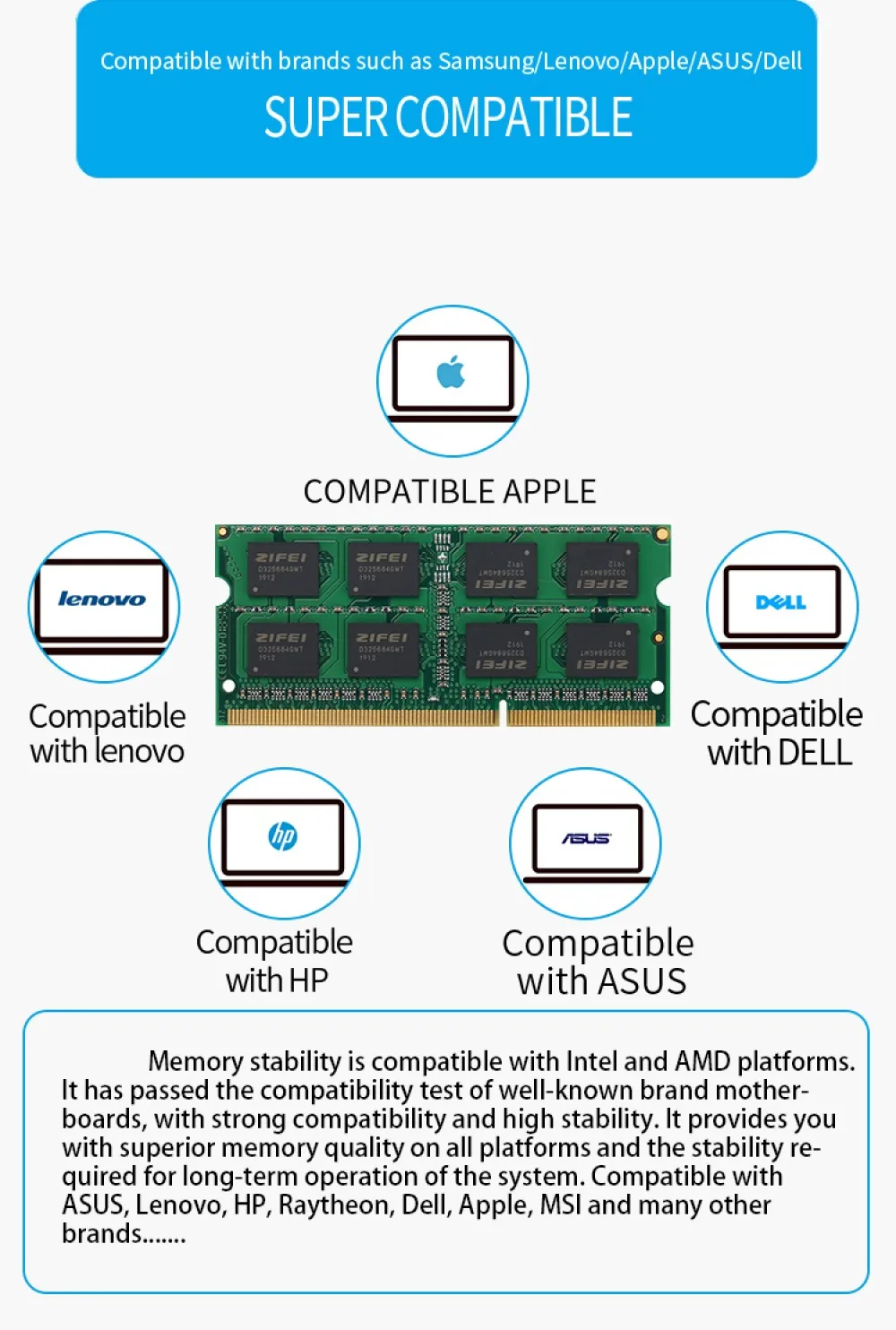 ZiFei оперативная Память DDR3L 4 ГБ 8 ГБ 1866 МГц 1600 МГц 1333 МГц 204Pin 1,35 в SO-DIMM модуль память для ноутбука DDR3 для ноутбука