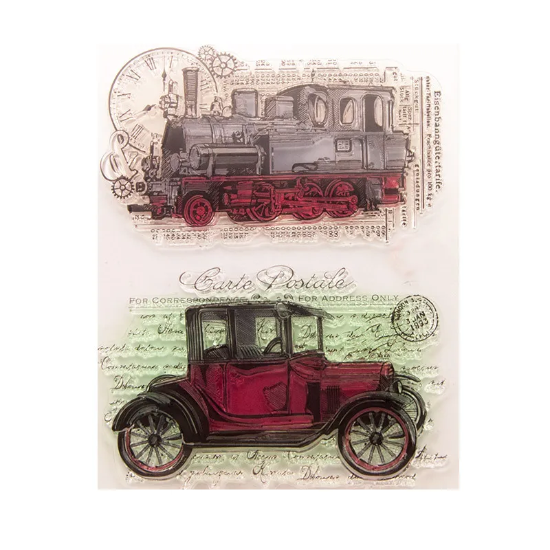 

car Transparent Clear Silicone Stamps for DIY Scrapbooking/Card Making/Kids Christmas Fun Decoration Supplies