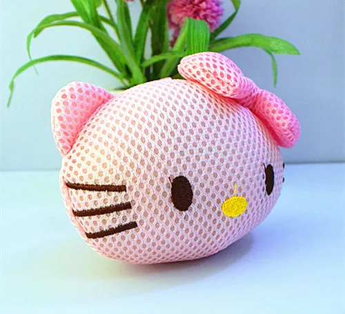 Новинка, Hello kitty, пуховка для ванны, душа, мытья тела, губка для отшелушивания, сетчатая губка