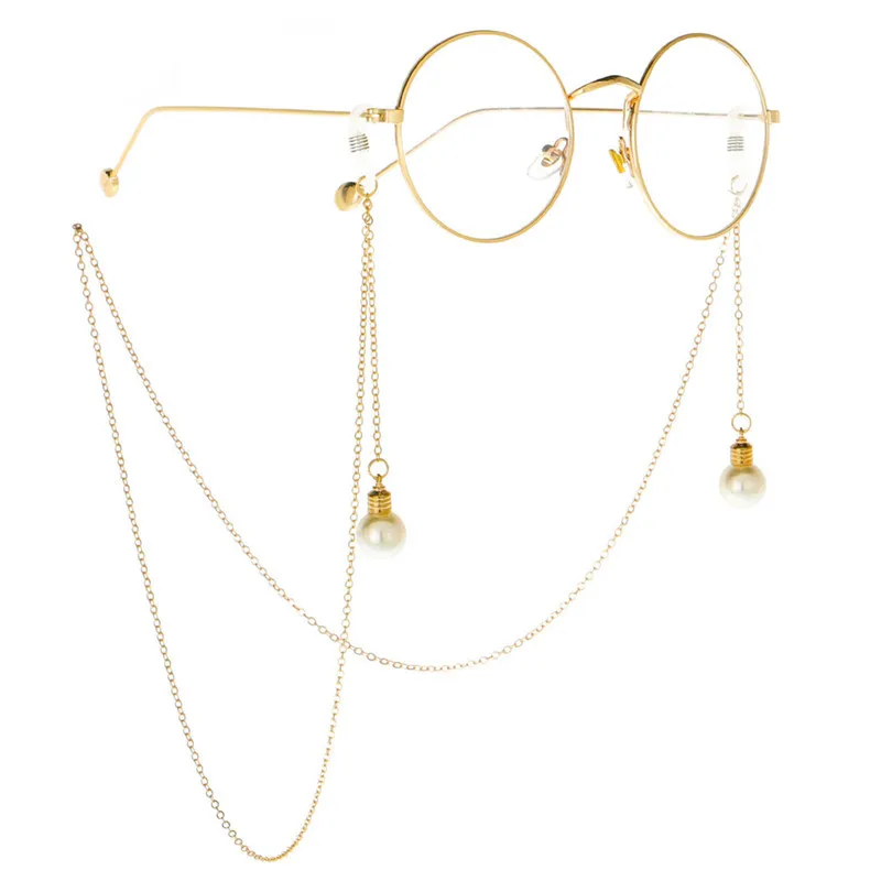 Модные очки для чтения цепь для женщин металлические солнцезащитные очки бисерные Очки Шнурки золотые крепежные шнуры серебряные оправы
