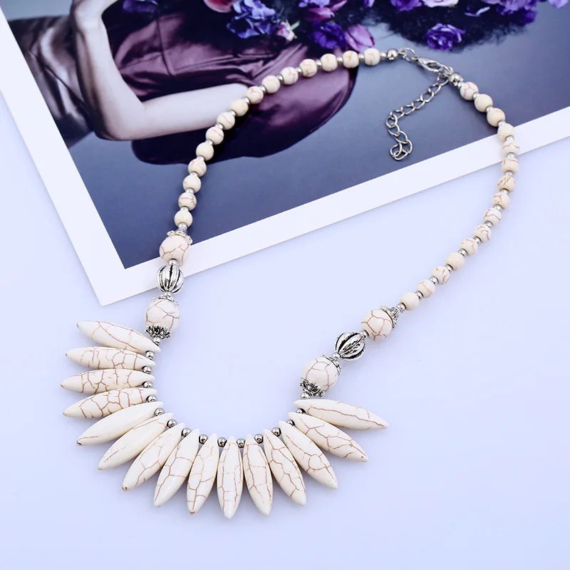 بوهيمية أزياء بسيطة الهندسة multicolor للرجبي الكرة الشكل القلائد bijous النساء بيان قلادة مجوهرات