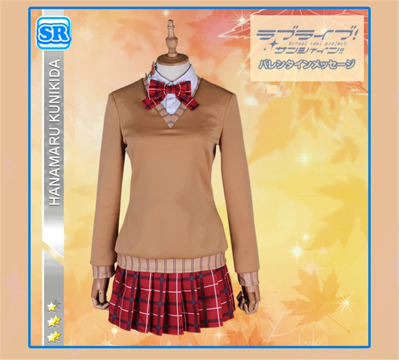 Костюм для косплея Love Live Sunshine Aqours Kunikida Hanamaru красные осенние костюмы из кленовых