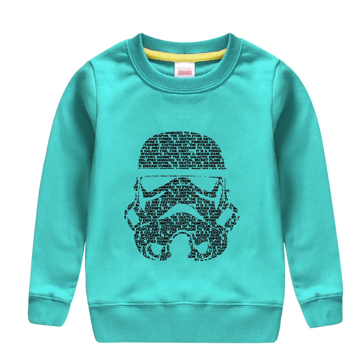 Новая модная зимняя одежда осенний Свитшот Топ мягкого хлопка пуловер высокого качества одежда для маленьких мальчиков с Звездные войны футболки с изображением - Цвет: light green