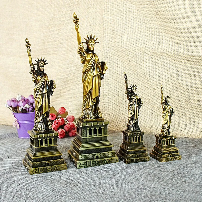 Souvenirs USA Statue of Liberty Metal Decoration Ornaments Model Home Office Decor Decorative Crafts Figurines Miniatures Gift (6)