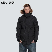 Gsou snow invierno nieve traje de esquí chaqueta de snowboard de los hombres aislados negro caliente impermeable ropa chaqueta hombre veste homme ski esqui