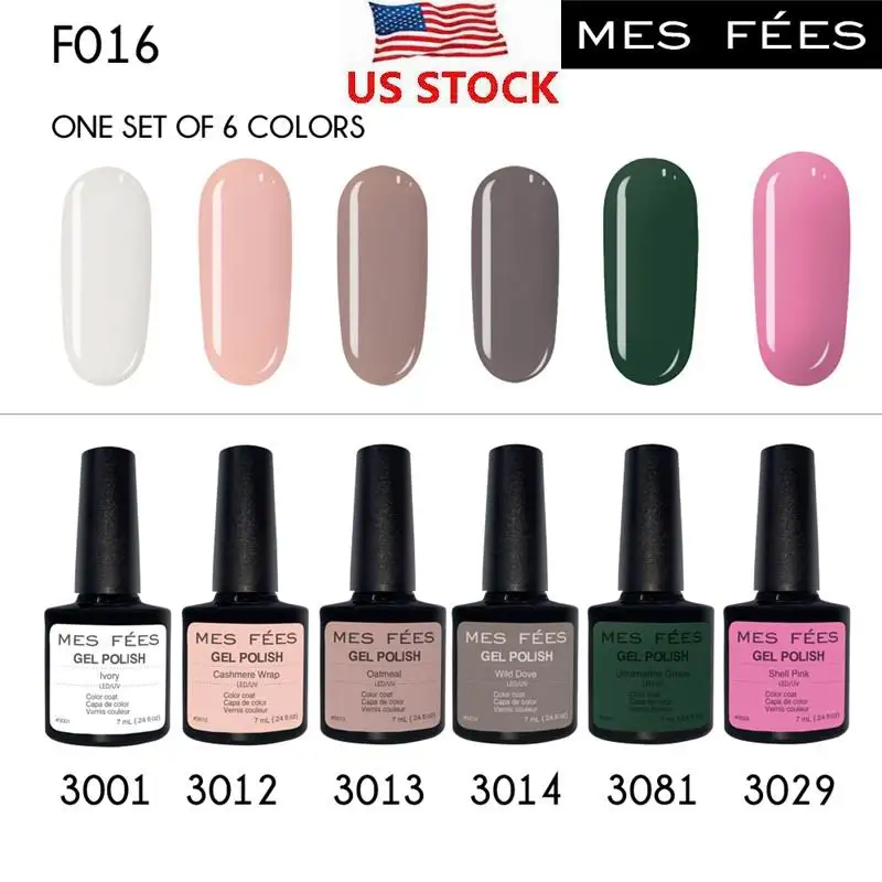 

MESFEES Nail Gel Varnish 7ML Fresh Color Semi Permanent for Pretty Girl's Soak-Off UV Hybrid Gel Nail Polish Fast Ship From US