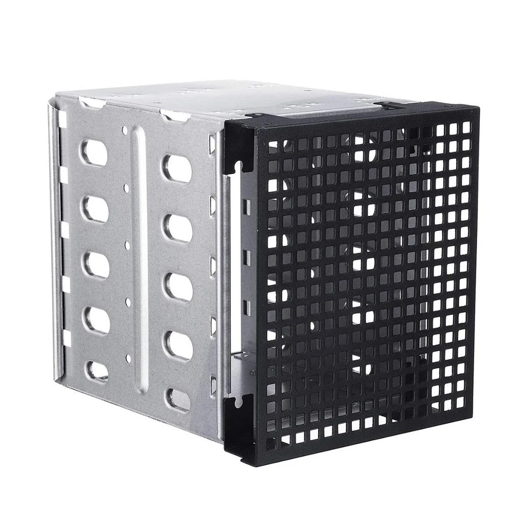 5.25" to 5x 3.5" SATA SAS HDD Cage Tray Rack Bracket with Fan Space