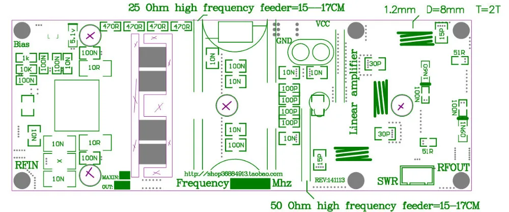 100 Вт FM VHF 80 МГц 170 RF усилитель мощности amp плата AMP наборы для Ham радио с MRF186