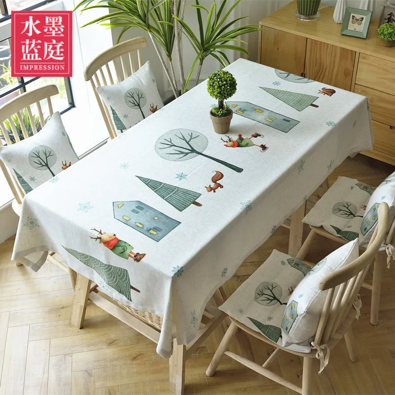 

Freeshipping Simple modern literature pastoral small fresh new Nordic cartoon tablecloth coffee table cloth table cloth