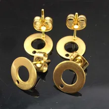 100 шт./лот Ювелирные компоненты золотой цвет фурнитура висячие серьги булавка чашка яма основа под сережки-гвоздики DIY Изготовление ушей шпильки