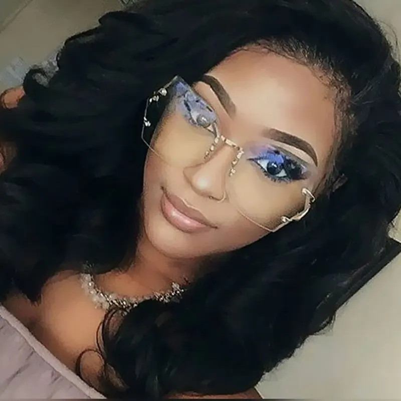 

2017 Retro Oversized Rimless Sunglasses Women Designer Gradient Vintage Eyeglasses Metal Frame Eyewear UV400 Female Oculos 757M