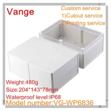 1 шт./лот Прозрачная крышка проект коробка для рыболовной Снасти Водонепроницаемый IP68 ABS пластиковый корпус 204*143*78 мм для приготовления пищи на воздухе оборудование