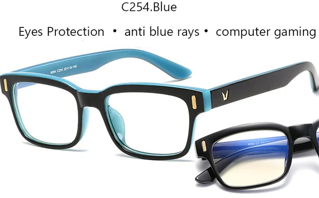 Blue Ray компьютерные очки для мужчин экран радиационные очки фирменный дизайн офисный игровой синий свет очки УФ защита очки - Цвет оправы: Blue-clear