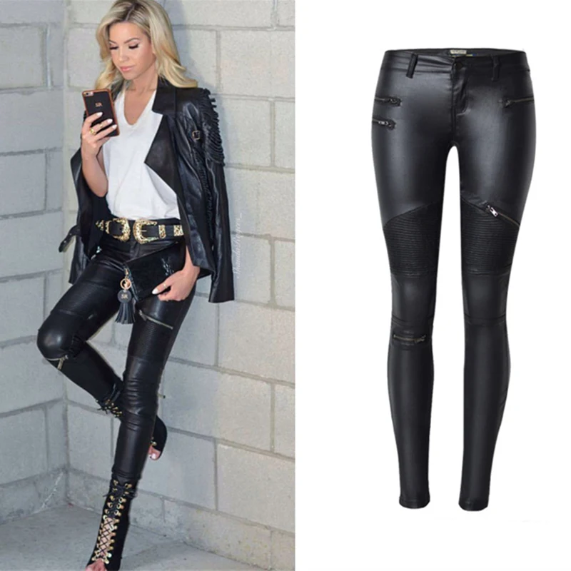 womens leather pants with zippers