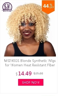 MSI Wigs афро красный вьющиеся парики для черных женщин Американский Африканский средний натуральный полный синтетический парик с челкой термостойкий