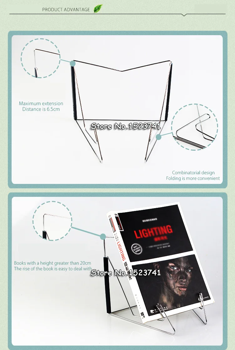 Стальная проволочная портативная рамка для чтения складная подставка для книг подставка для чтения книг